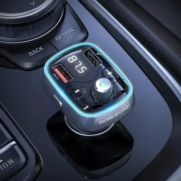 Трансмітер модулятор Bluetooth 5.0 Borofone BC32 з двома USB-портами, LED-дисплеєм та підтримкою USB / TF - фото 4