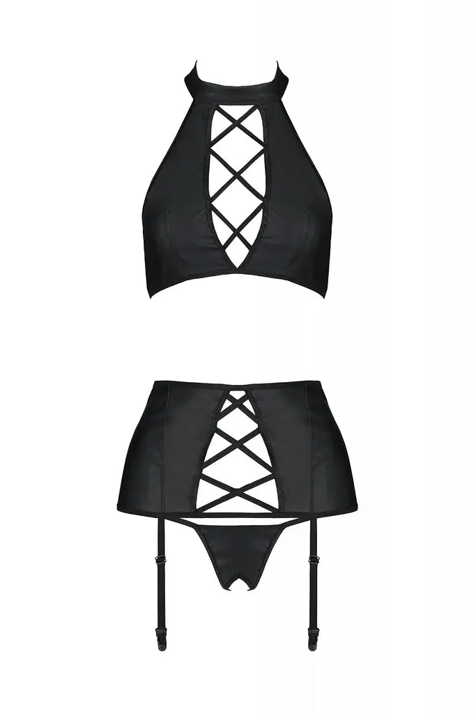 Комплект из экокожи Passion Nancy Set black 6XL/7XL - фото 3