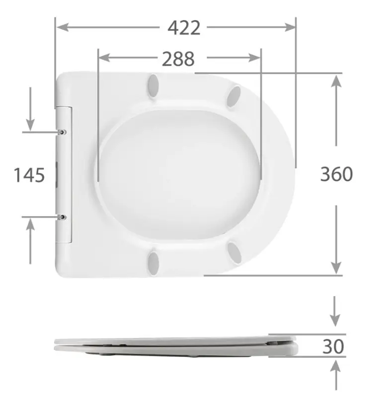 Сидіння для унітазу Qtap (Taurus 490) з мікроліфтом, Slim Duroplast, Quick Release QTSC179W49383 - фото 5