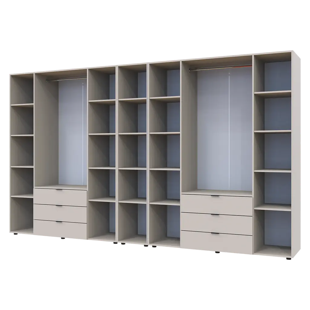 Шапа для одягу Doros Гелар з Етажеркою Кашемір 4+4 ДСП 348.2х49.5х203.4 (80737654) - фото 6