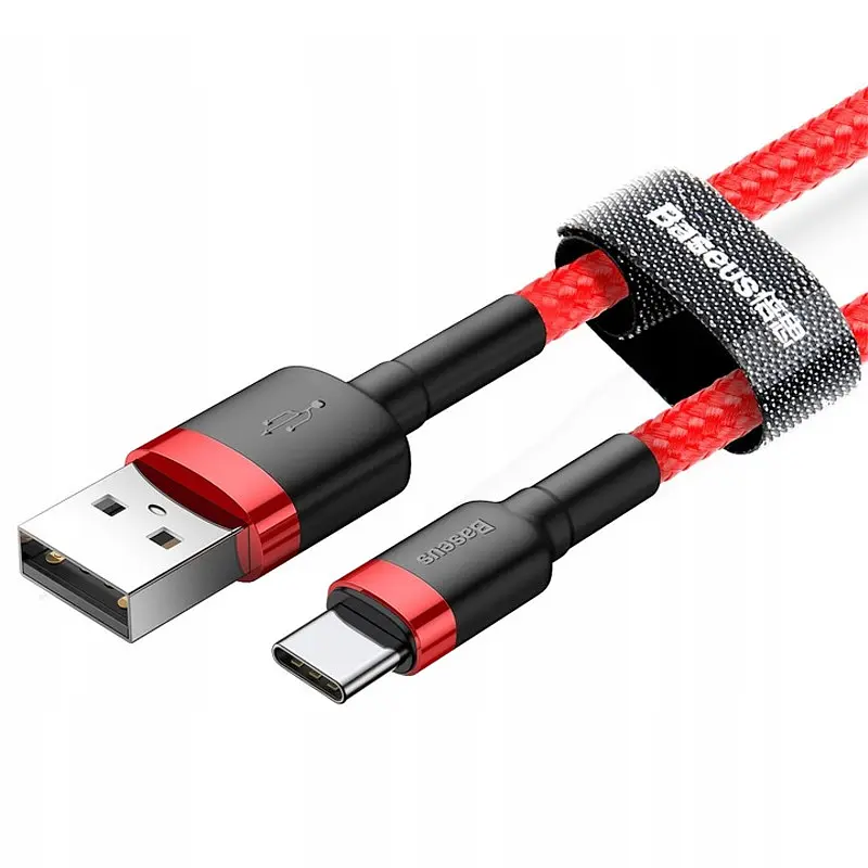 Дата кабель Baseus Cafule USB to Type-C Cable 3A (1m) (CATKLF-B) Червоний - фото 2