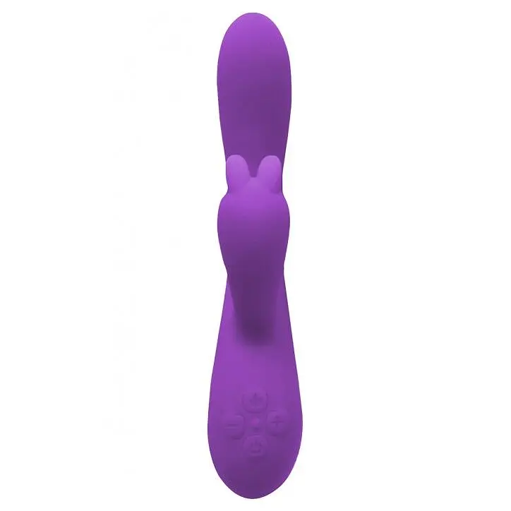 Вібратор-кролик Wooomy Gili-Gili Vibrator with Heat Purple, відросток з вушками, підігрів до 40°С - фото 3