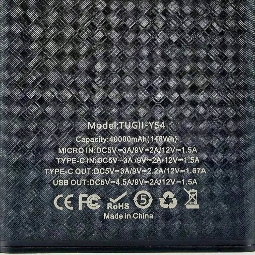 Зовнішній акумулятор WUW-TUGII Y54 40000mAh 22.5W Black [123969] - фото 5