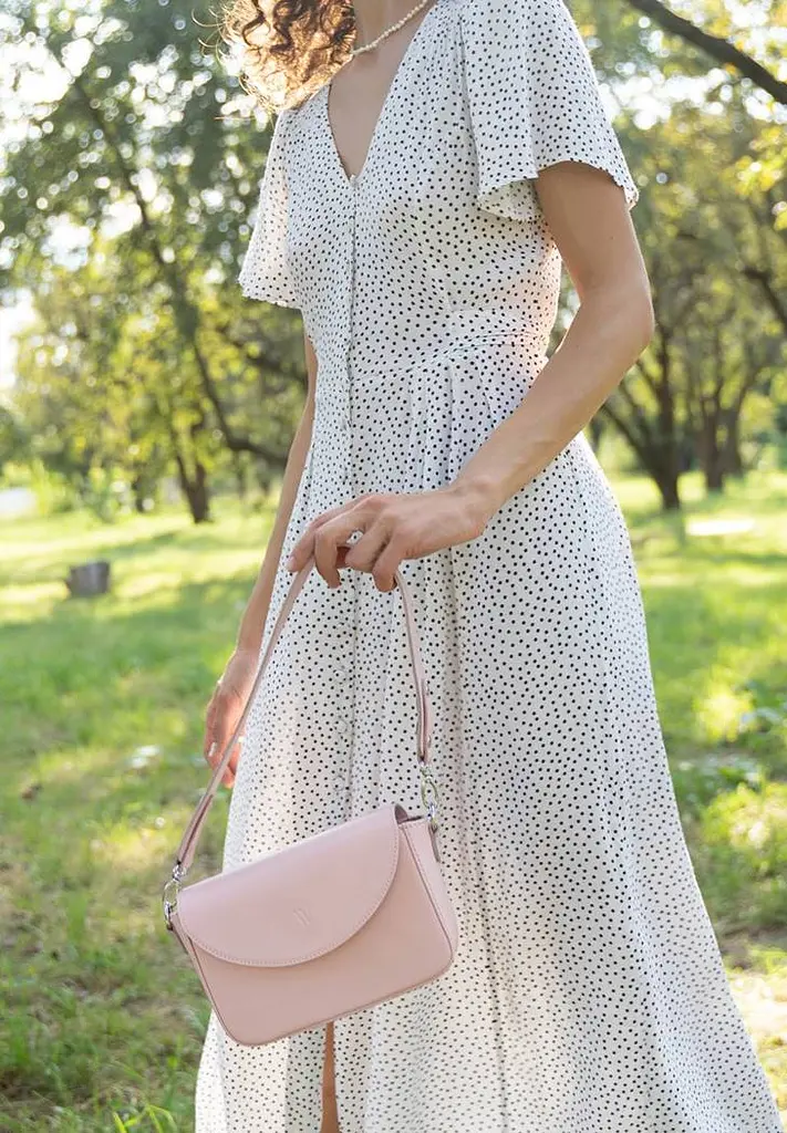 Жіноча шкіряна сумка Molly рожева - фото 4