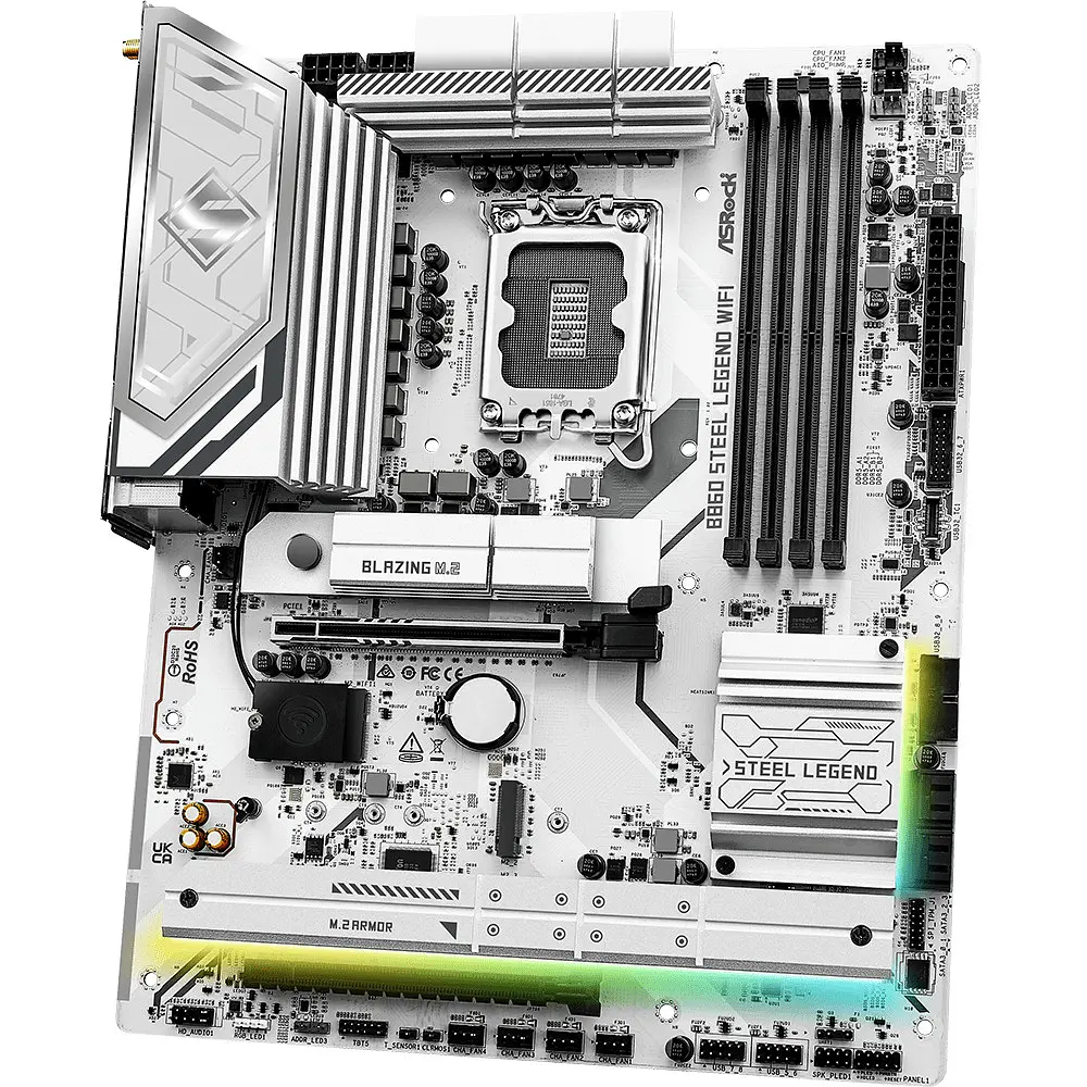 Материнська плата AsRock B860 Steel Legend WiFi (1851/B860, 4xDDR5, 2xPCIex16, HDMI/DP/TB4, 4xSATA, 4xM.2, 2.5Glan, 7). - фото 3