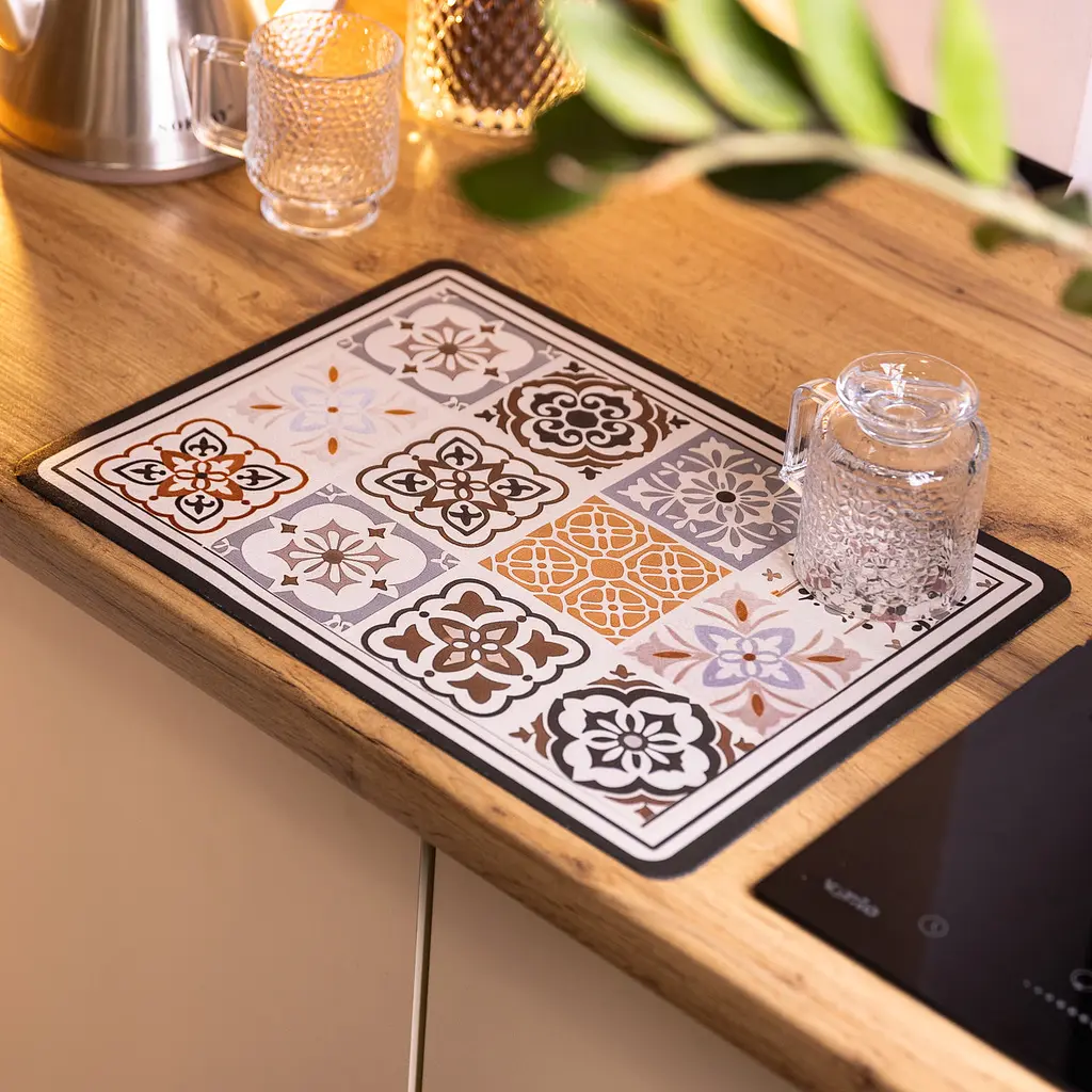 Диатомитовый коврик на кухню для сушки посуды 30×40 (см) моющий влагопоглощающий коврик на столешницу для посуды Yiwu HP-42-20 - фото 4