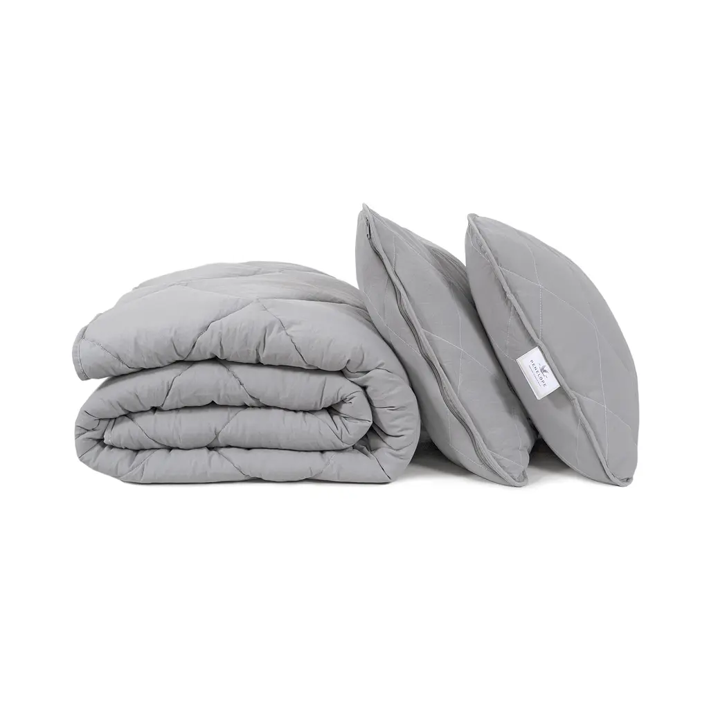 Набор одеяло с подушками Penelope - Colors in Comfort gray серый евро - фото 9