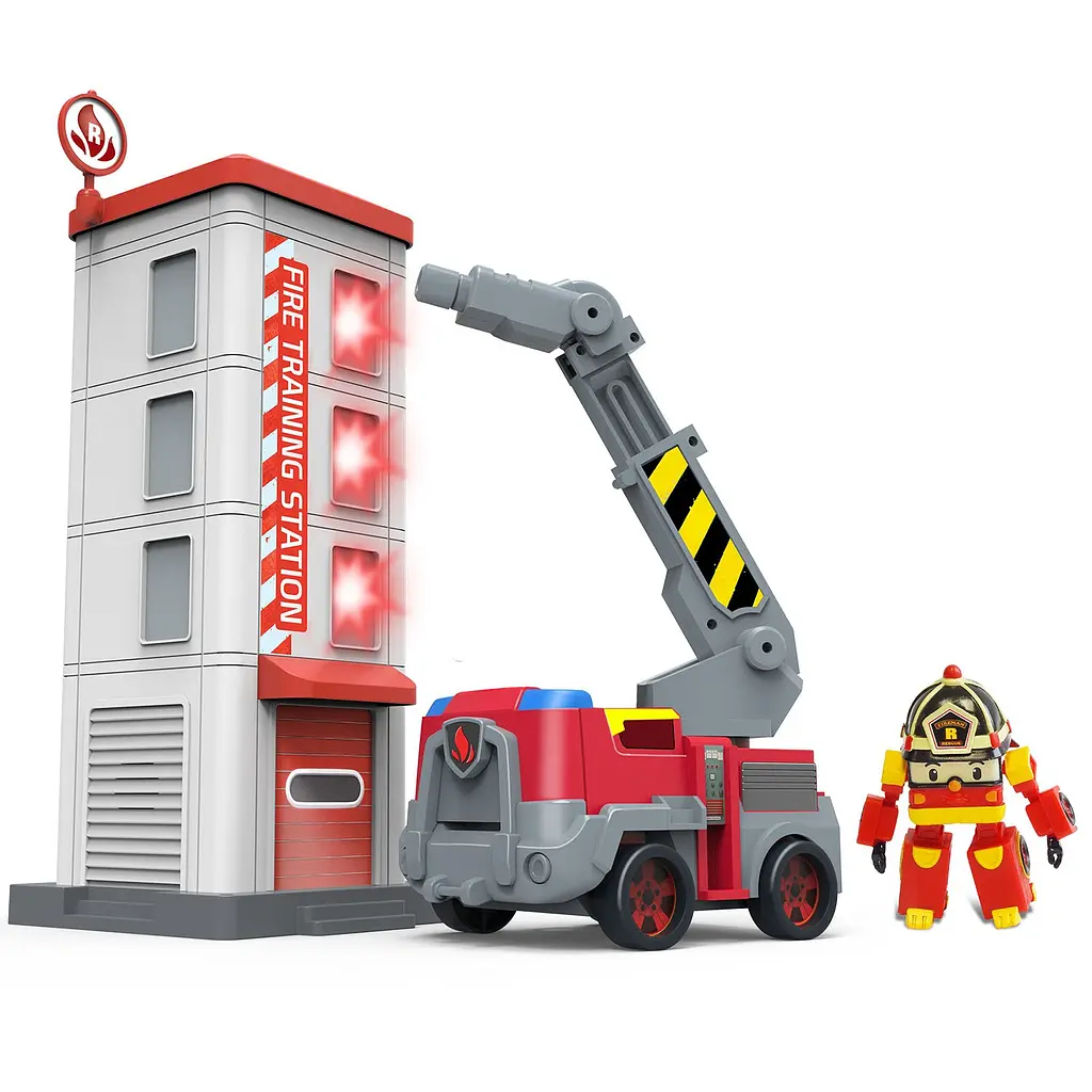 Игровой набор Robocar Poli Пожарная станция, фигурка Рой в комплекте (83409) - фото 2