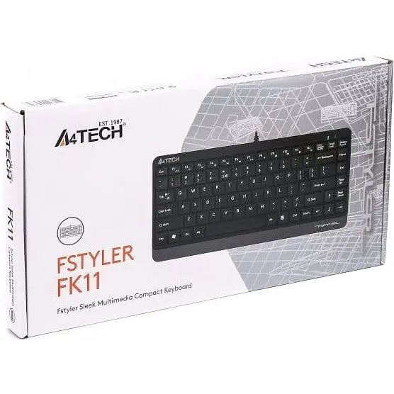 Клавиатура проводная A4Tech Fstyler Compact Size FK11 USB Grey - фото 4