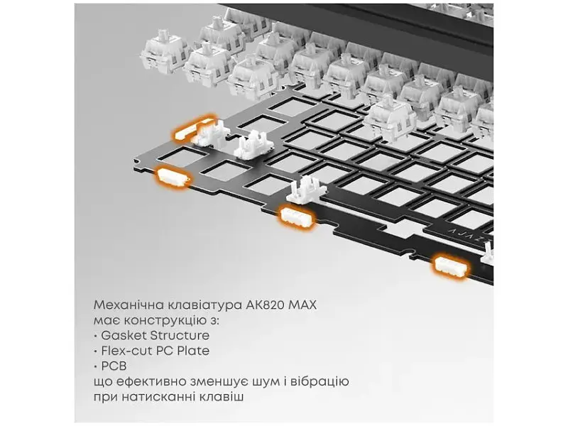 Клавіатура Ajazz AK820 MAX Flying Fish Switch Retro Colour (AK820MAX-FF-R) - фото 7