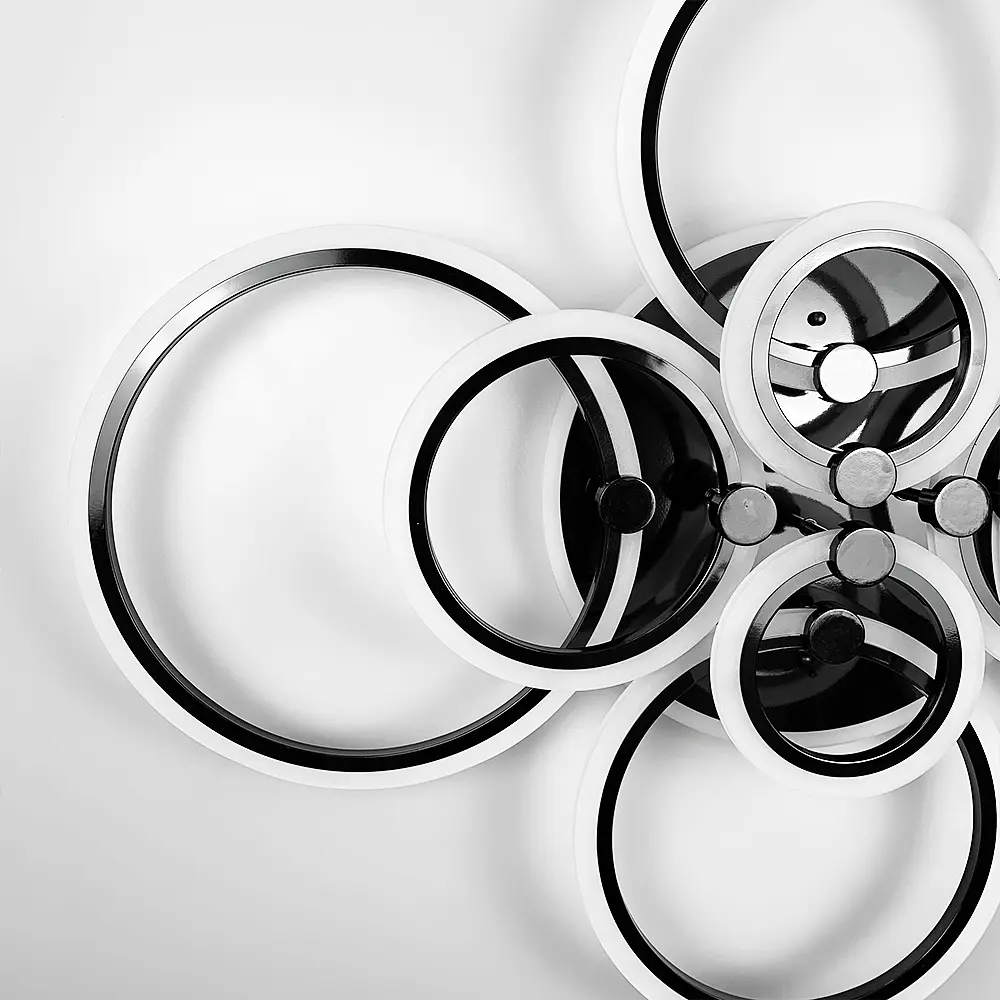 Светодиодная люстра Senta на 8 колец в черном корпусе Line.F A 2374/8 RGB BK - фото 6