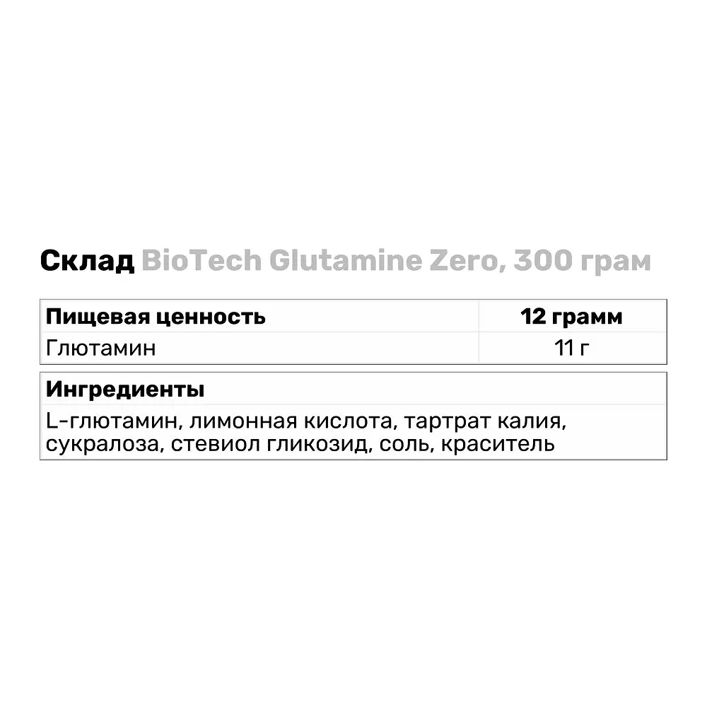 Аминокислота BiotechUSA Glutamine Zero Лимон 300 г - фото 3