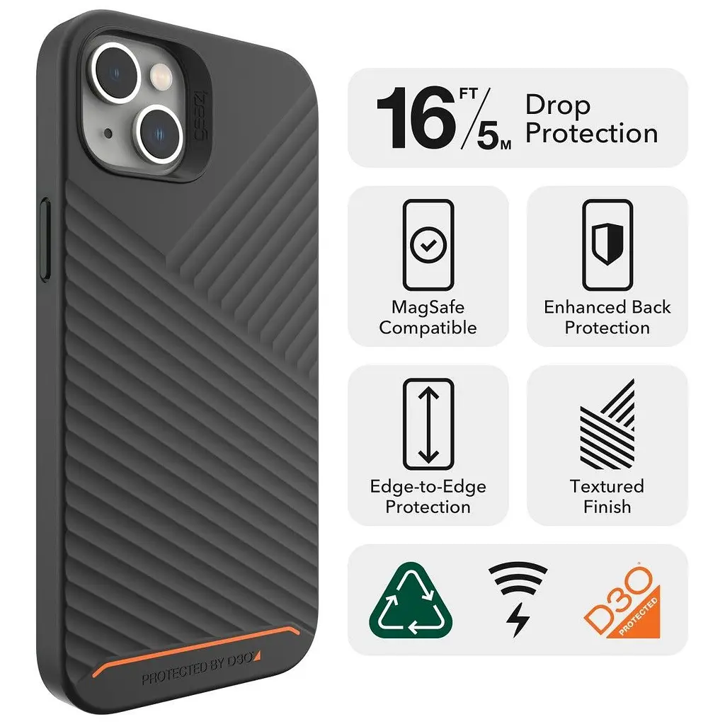 Чохол протиударний Gear4 Denali MagSafe (тех. пакет) для iPhone 13 \| 14 Black - фото 2