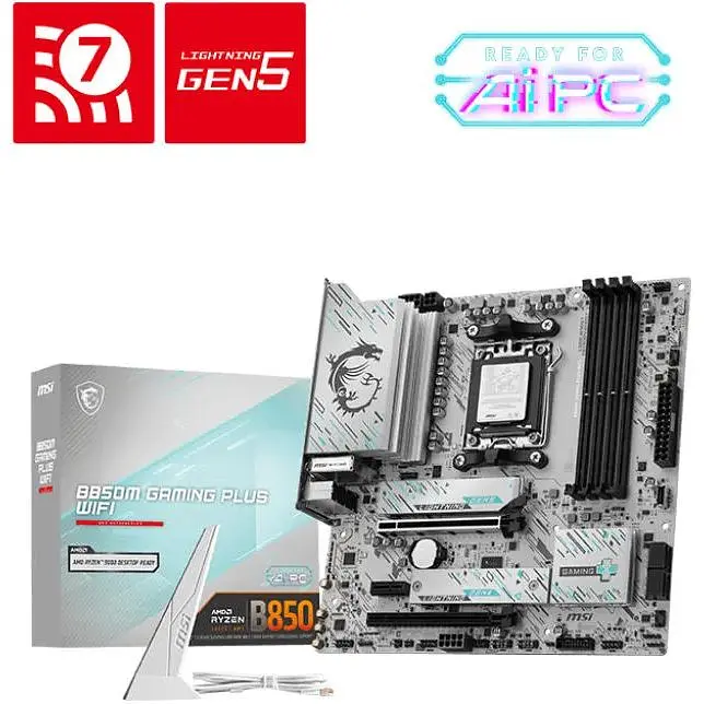 Материнська плата MSI B850M Gaming PLUS WIFI sAM5 B850 4xDDR5 M.2 HDMI DP WiFi BT mATX - фото 5