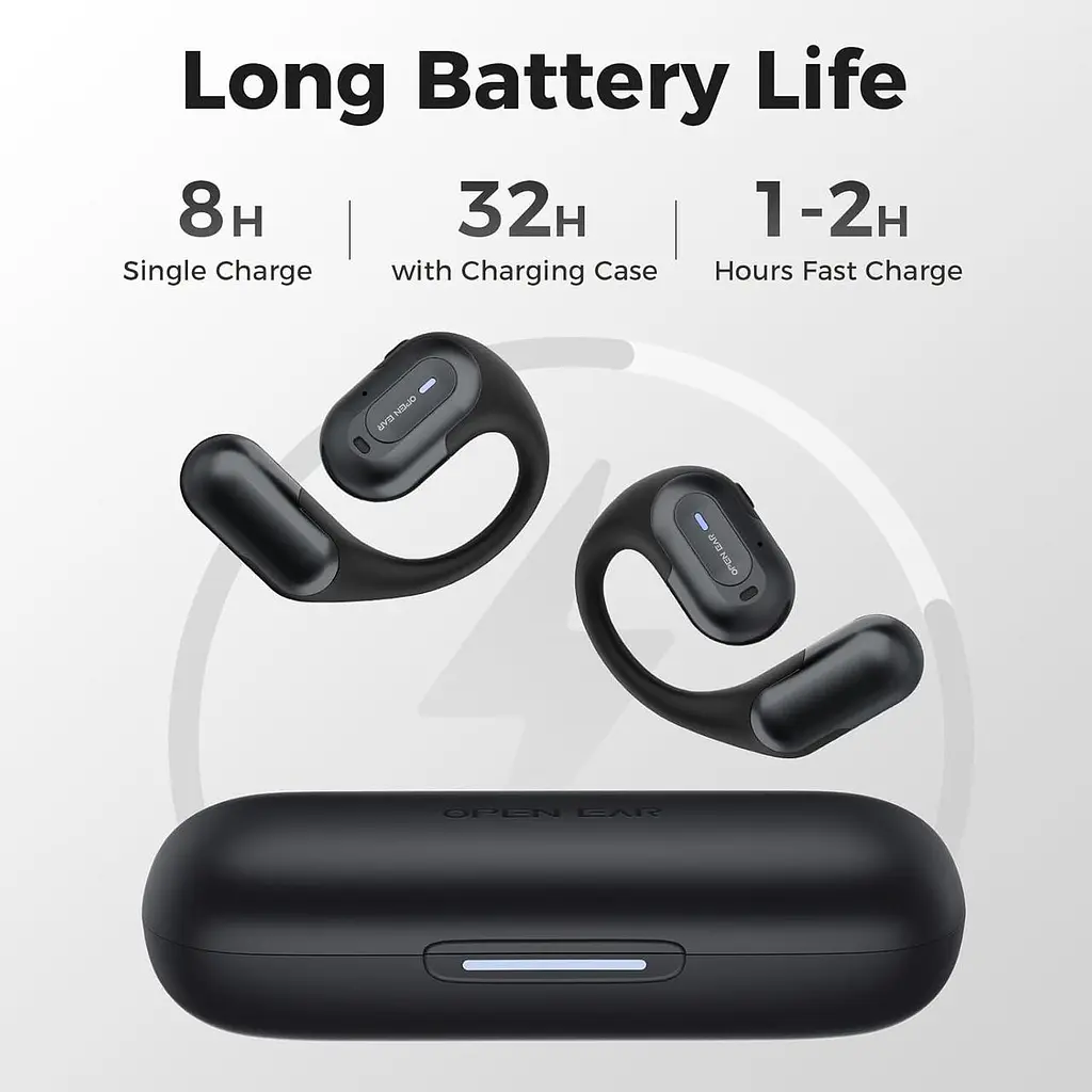 Відкриті Bluetooth-навушники BNARQP 5.3 зі стереозвуком для спорту - фото 4