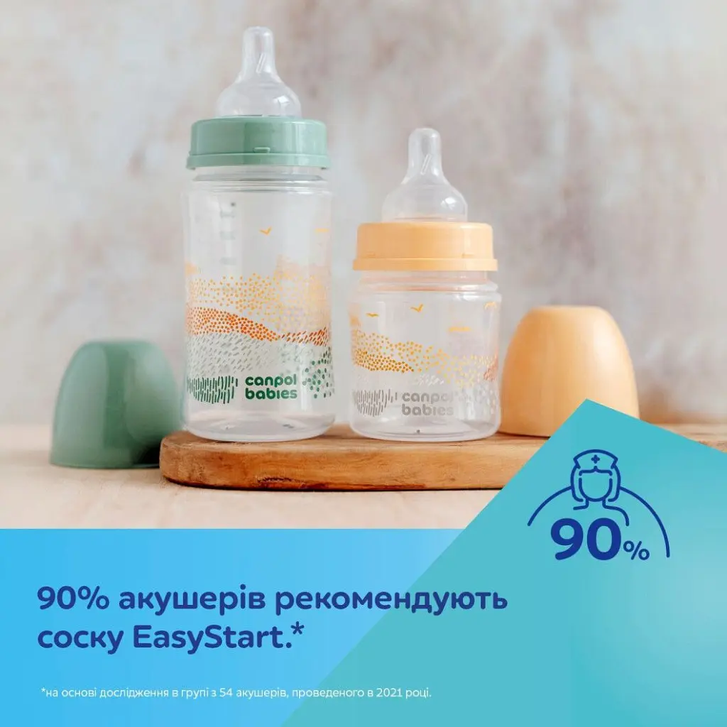 Пляшечка для годування Canpol babies Easystart MOUNTAINS антиколікова з широким отвором 120 мл зелена (35/242_gre) - фото 9