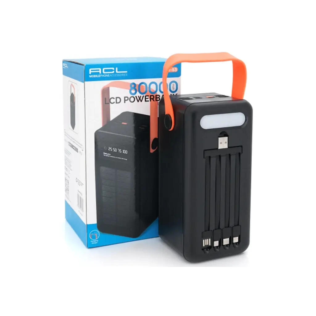 Батарея універсальна ACL 80000mAh, Solar, Flashlight (PW-53) - фото 3