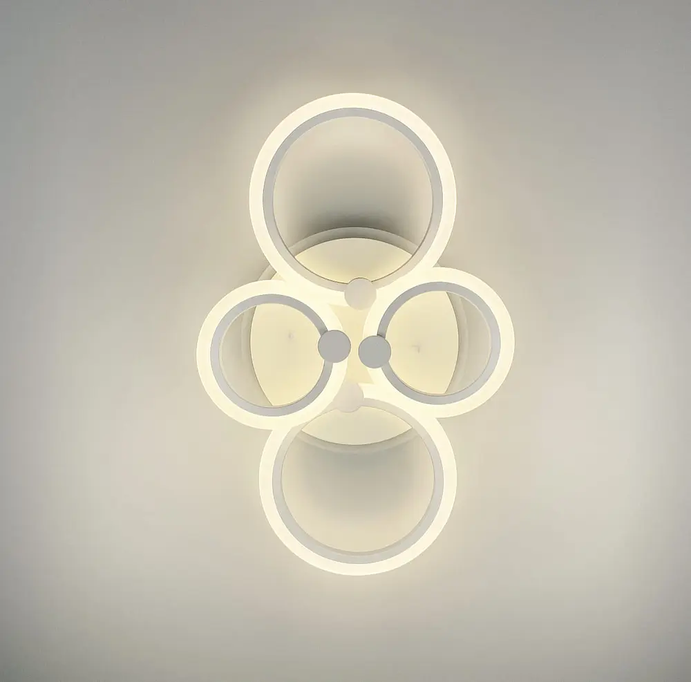 Светодиодная люстра Senta на 4 кольца Line.F A 2374/2+2 RGB WH - фото 3