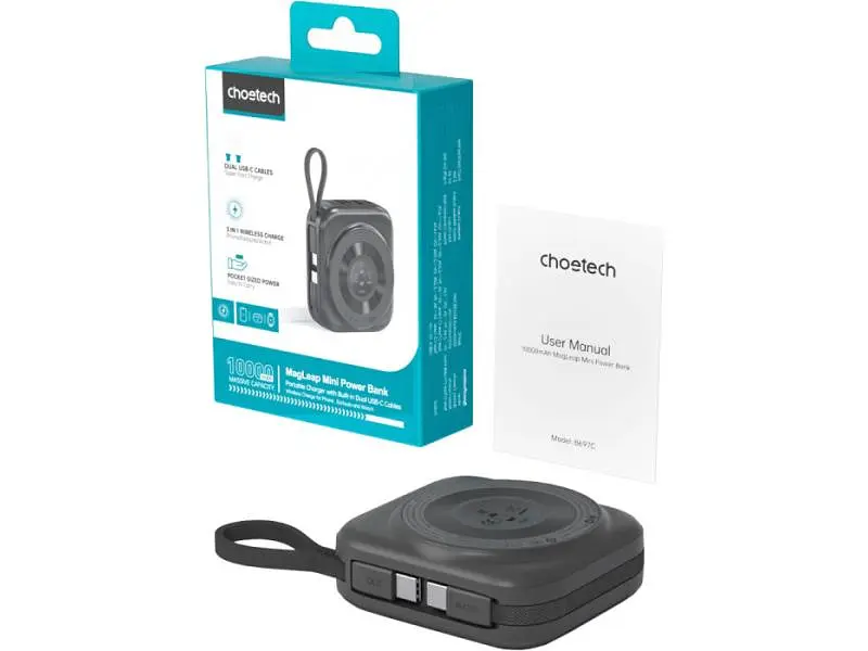 Зовнішній акумулятор (Power Bank) Choetech 10000mAh Black (B697C-BKGY) - фото 4