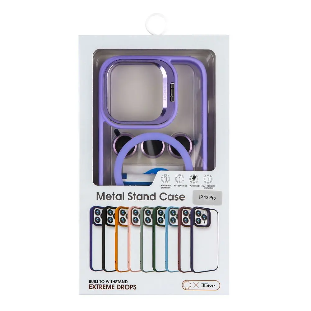 Чохол із підставкою MagSafe TPU PC Metal Stand Case Apple iPhone 13 Pro Purple - фото 5