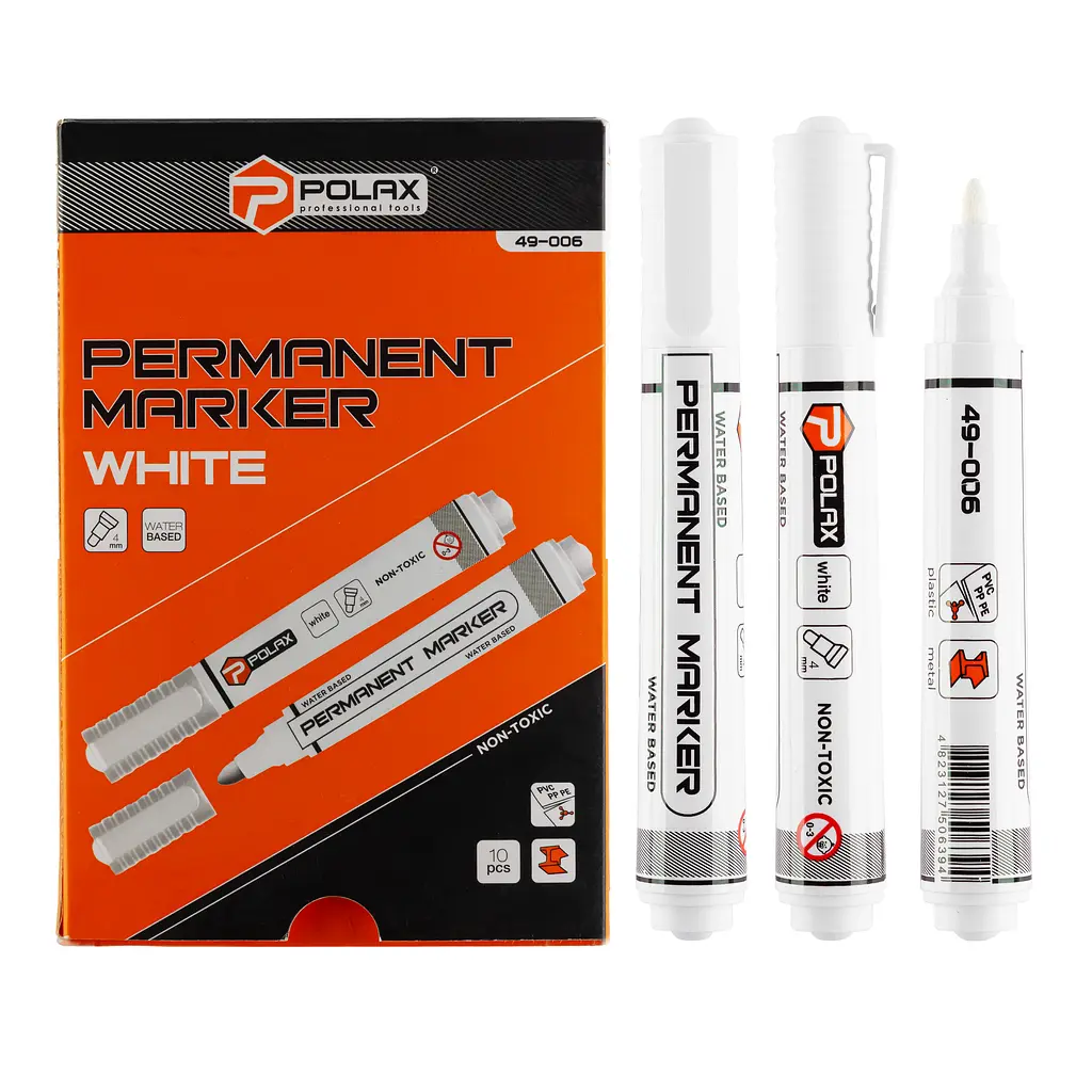 Маркер білий Polax 4мм (49-006) - фото 5