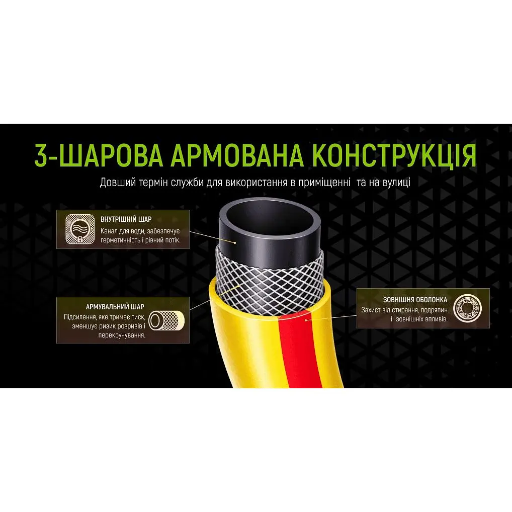 Шланг армированный 3-х слойный Alloid Building Tools Sunny Beetle 3/4" 20 м (WH-63313) - фото 6