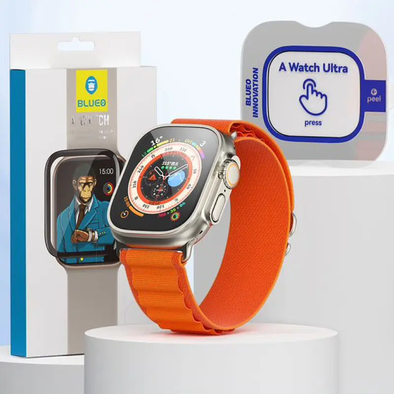Захисне 2.5D скло Corning Gorilla Glass для Apple Watch Ultra 1/2/3 49mm Чорний Blueo teh0030674 - фото 7