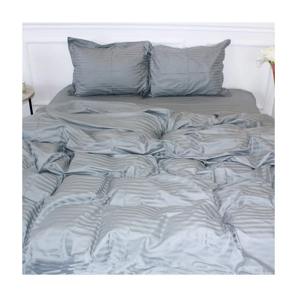 Постільна білизна MirSon SatinStripe 30-0010LightGray 220х240 King Size (2200005251157)