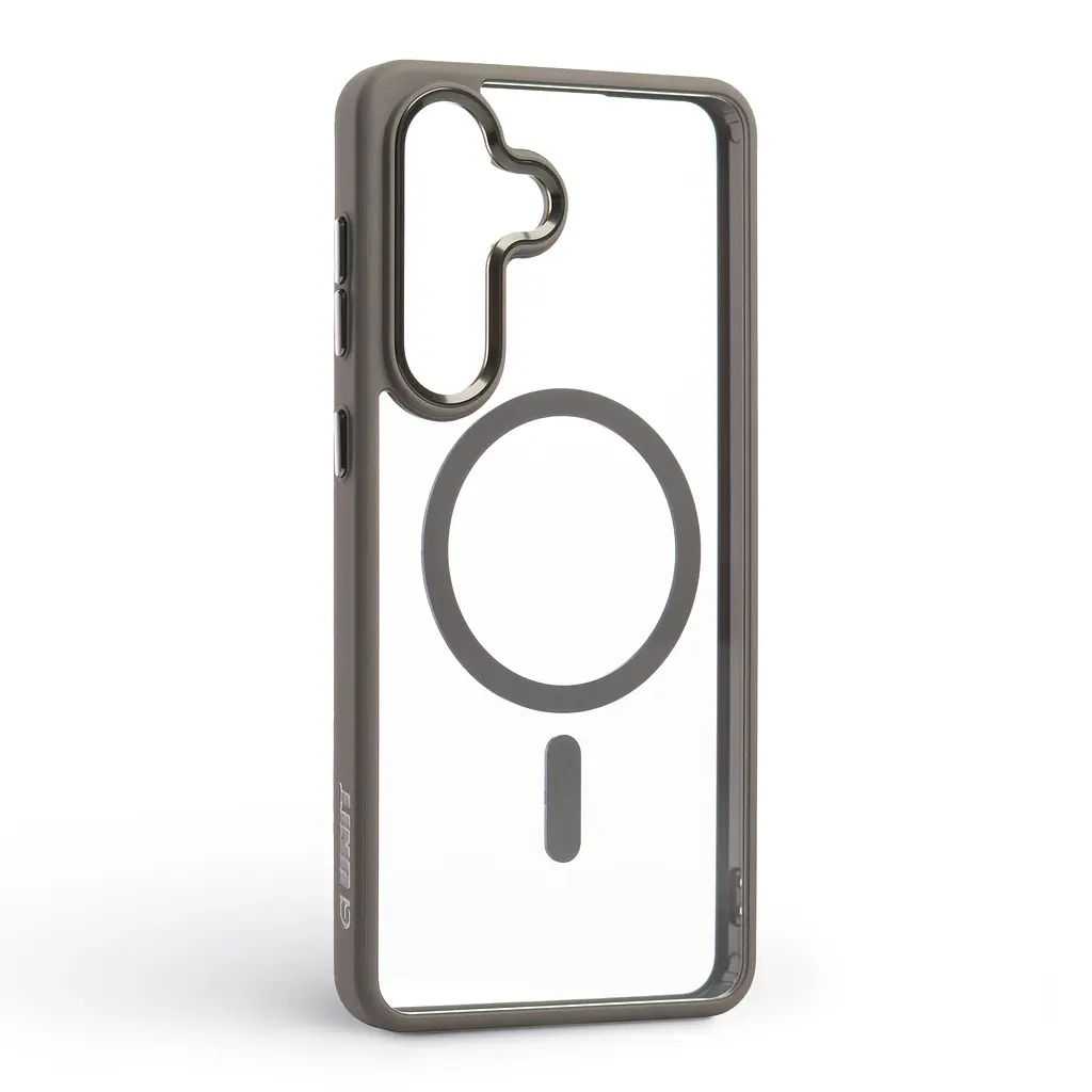 Чехол для Samsung Galaxy S26 Plus 5G, Unit MagSafe, серый, прозрачный, магсейф, противоударный, магнитный, панель-накладка с поддержкой MagSafe, с поддержкой беспроводной зарядки, TPU+PC, защита всего корпуса, ударостойкий, ArmorStandart (ARM89457) - фото 2