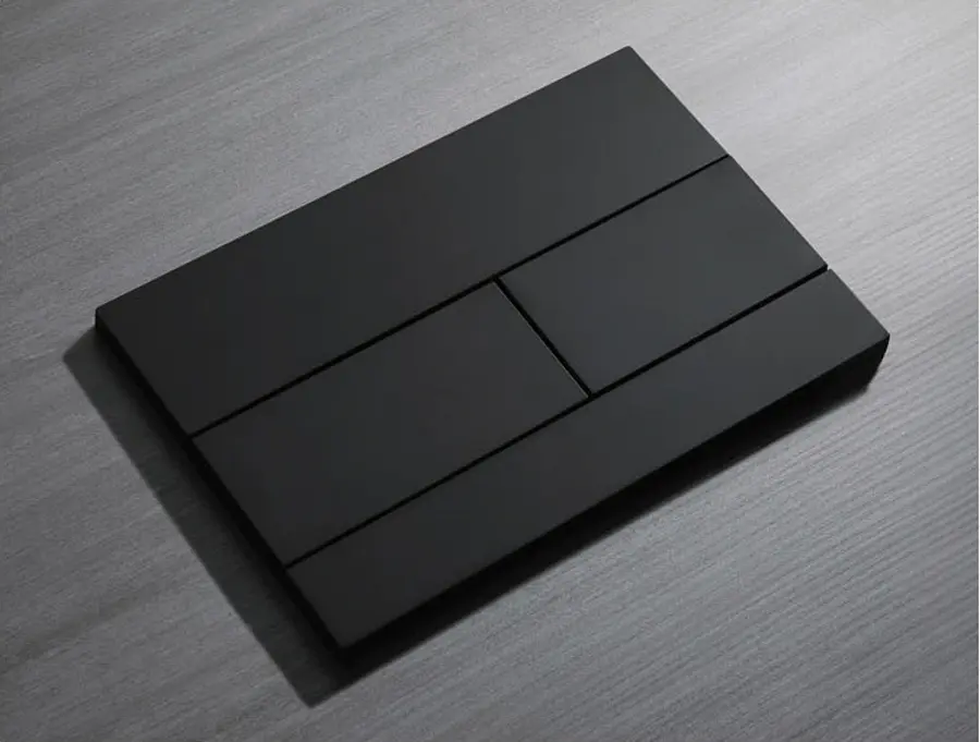 Панель змиву Koer KT-0603-05 240x160x10mm пластикова, кнопка лінійна KR5320, Чорний матовий - фото 2