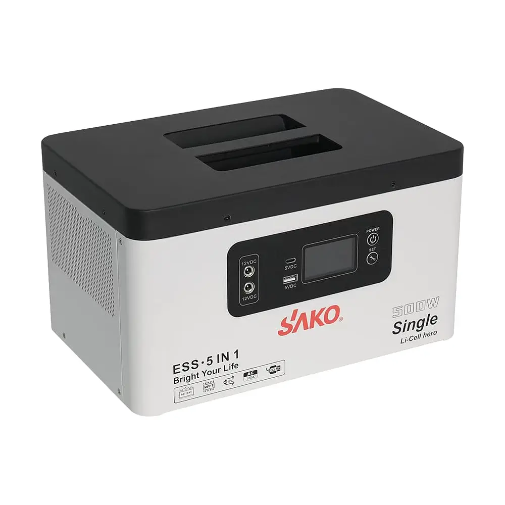 Портативна зарядна станція Sako Alpha-ESS-500W/1KWh. Потужність 500 Вт, енергоємність 1004.8 Вт*год, LifePO4 (42-00308) - фото 3
