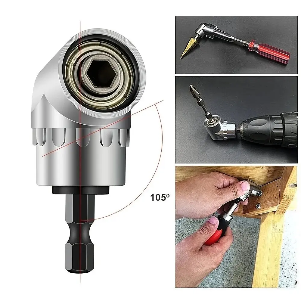 Кутовий адаптер магнітний Semi Magnetic Angle Adapter 105° насадка 1/4 сталевий для шуруповерта/дриля - фото 3