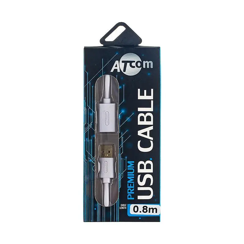 Кабель Atcom (13424) USB 2.0 AM/AF, 0.8м, білий - фото 2