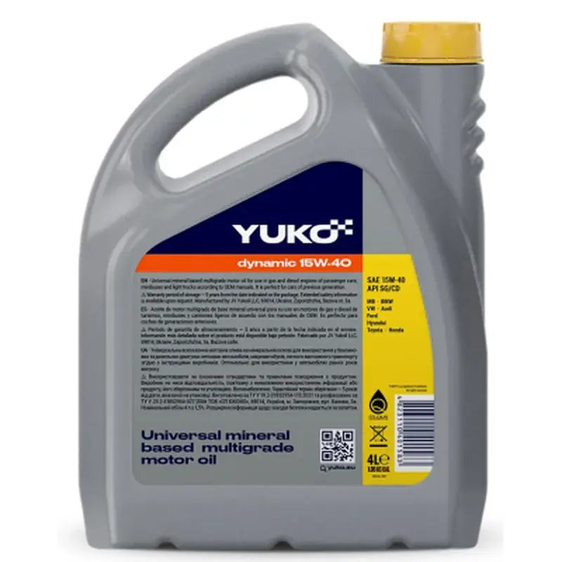Моторна олива Yuko DYNAMIC 15W-40 4л (4823110401583) - фото 2