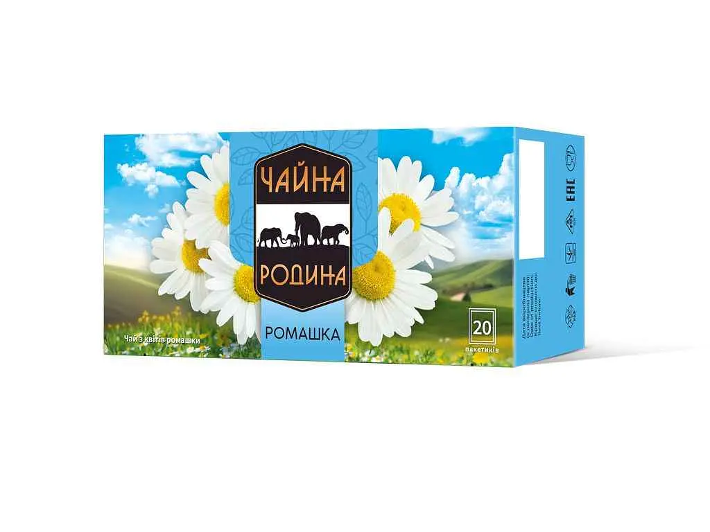 Чай фасований фруктовий та трав'яний Чайна Родина Ромашка 20 г (20 пак. x 1г) NEW