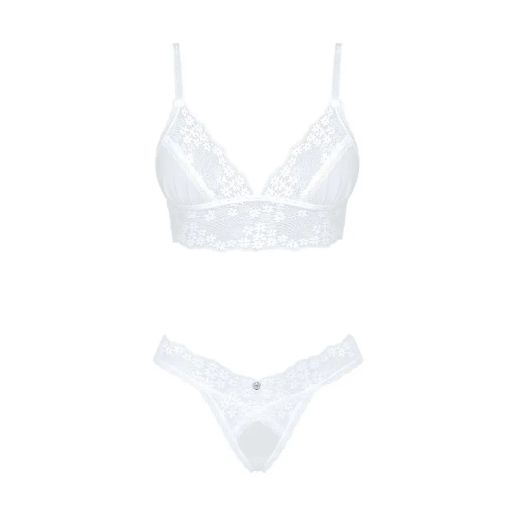 Еротичний комплект Obsessive Heavenlly 2-pcs set XL/2XL, бюстгальтер і танга - фото 3