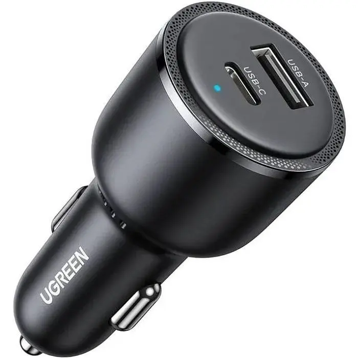 Автозарядка 2xUSB 63W (USB-C+USB-A) QC 3.0 Чорна (EC701) UGREEN (35023) - фото 3