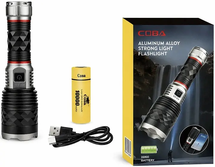 Ручний LED фонарик Bailong BL CB G685 акумуляторний USB / Потужний ручний ліхтар COBA CB-G685 з зумом і Type-C зарядкою - фото 4