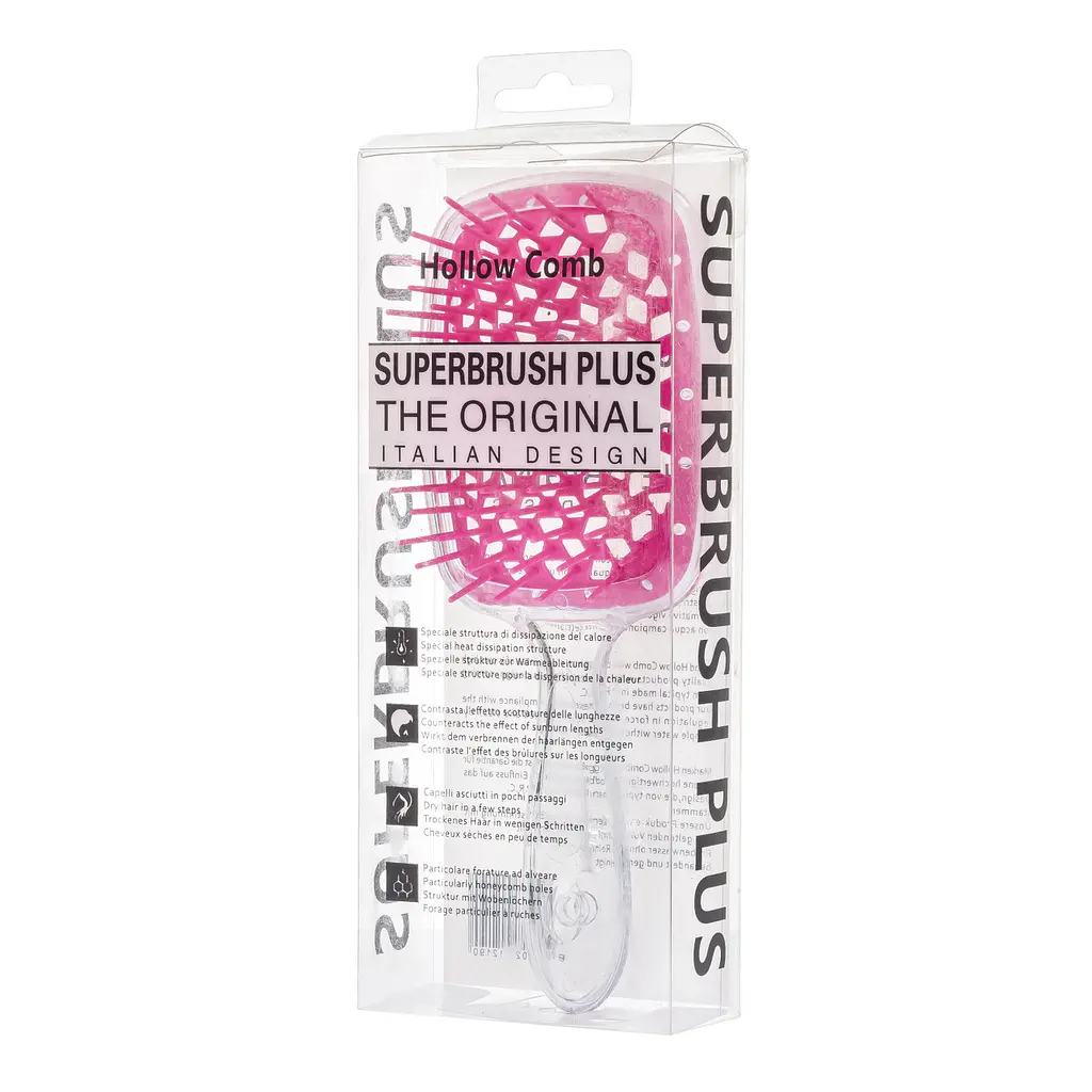 Гребінець щітка для волосся Superbrush Plus Hollow Comb Прозоро-рожевий Прозрачно-розовый 86727 - фото 2