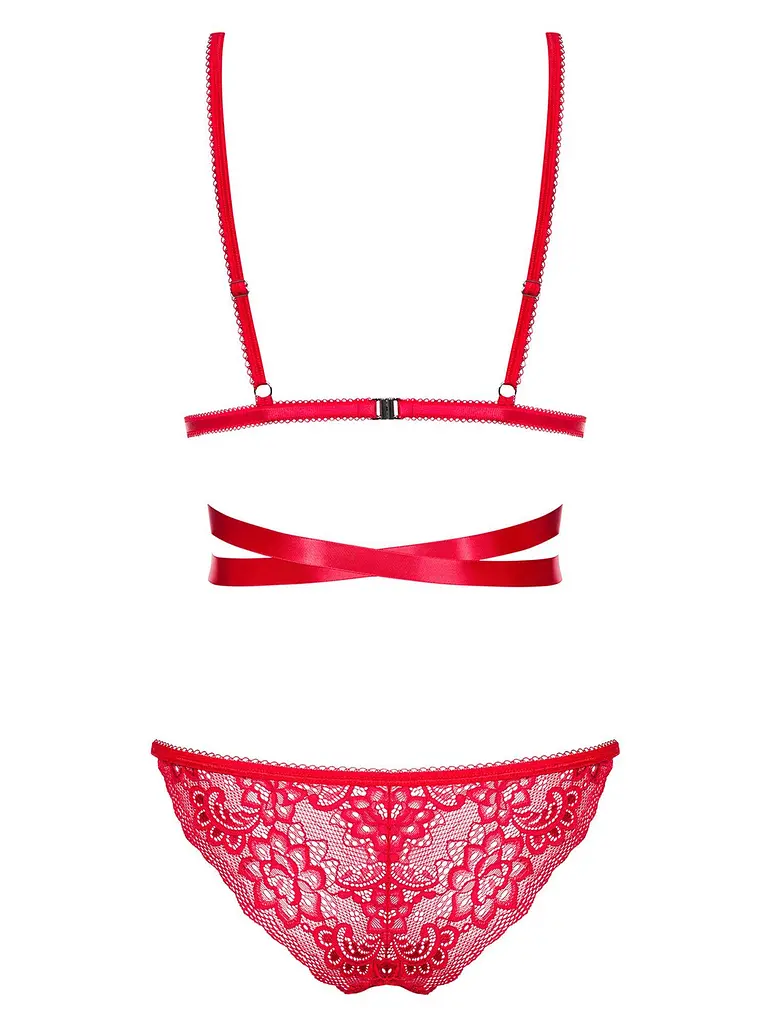 Эротический комплект Obsessive Lovlea L/XL красный - фото 6
