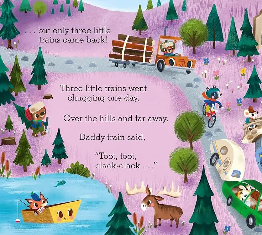 Five Little Trains. A Nursery Rhyme Counting Book for Toddlers 3 - фото 6