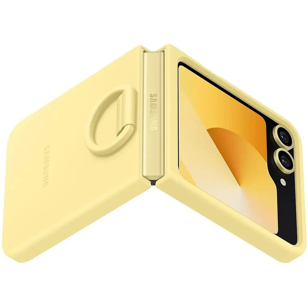 Оригінальний силіконовий чохол із кільцем Silicone Cover with Ring для Samsung Galaxy Z Flip6/Flip 7 FE/ Flip5 Yellow EF-PF741TYEGUA SM-F741/SM-F761/SM-F731 - фото 8