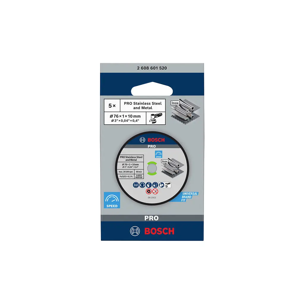 Круг відрізний Bosch Expert for Inox, 76х10х1мм, 5шт (2.608.601.520) - фото 2