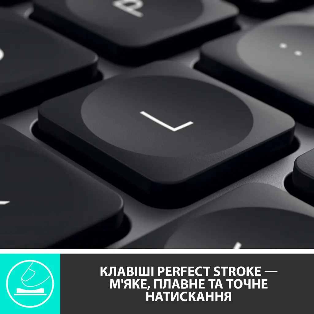 Клавіатура Logitech MX Keys Advanced for Business Wireless Illuminated UA Graphite (920-010251) - фото 8