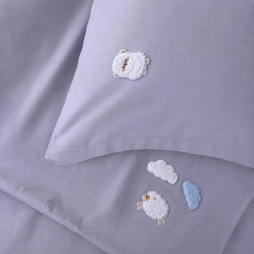 Дитяча постільна білизна MIRSON BABY Poplin Edition Bobby the Sheep Light Gray 110х160см (2200013086215) - фото 4