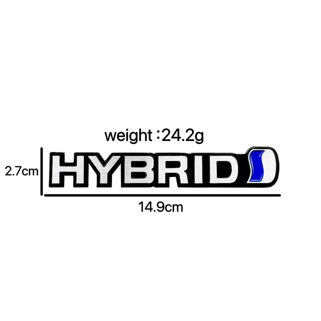Емблема напис Hybrid 149×27мм алюміній (на скотчі) - фото 2