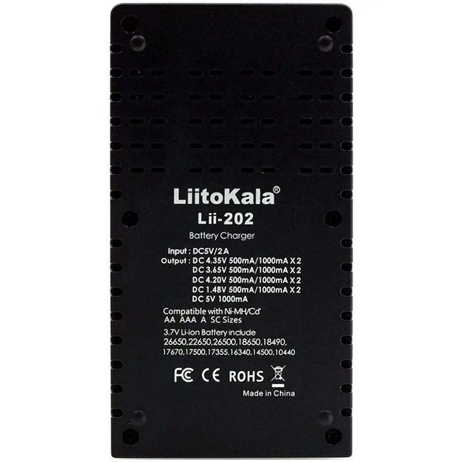 Зарядное устройство для LiitoKala Lii-202 Ni-Mh/Li-ion/Li-Fe/LiFePO4 USB Powerbank LED Box - фото 2