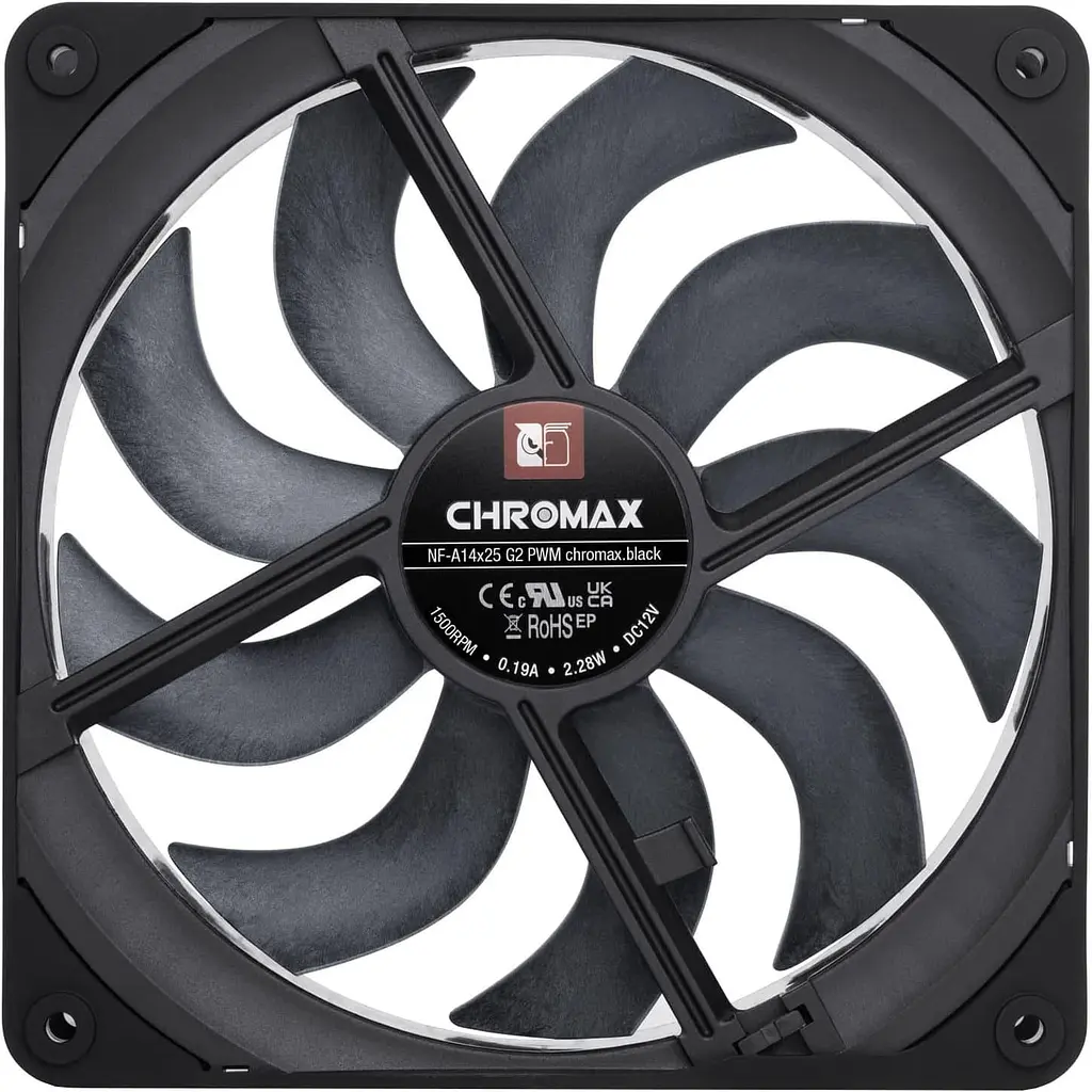 Вентилятор Noctua NF-A14x25 G2 PWM CHROMAX Black - фото 4