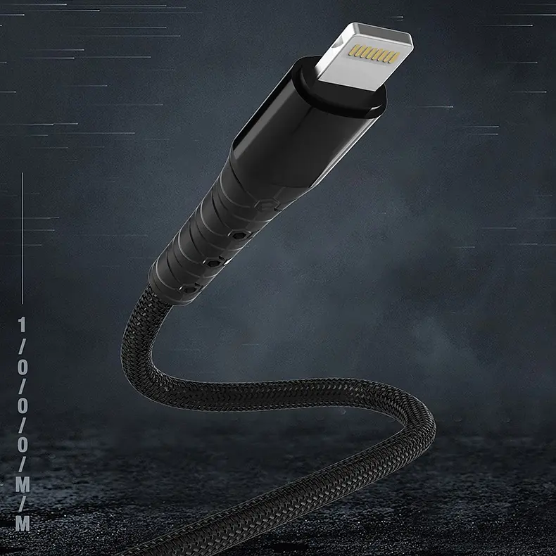 Кабель Aspor A192 USB – Lightning 2.4A/1м- чорний - фото 3