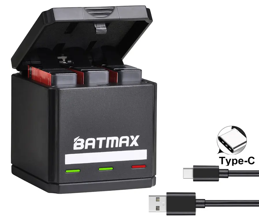 Зарядное устройство Batmax для 3-х аккумуляторов GoPro Hero 5 / 6 / 7 / 8 (AHDBT-501/AJBAT-001) - фото 2